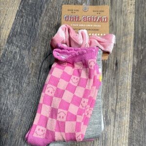 Pink and Gray Girl Squad Socks